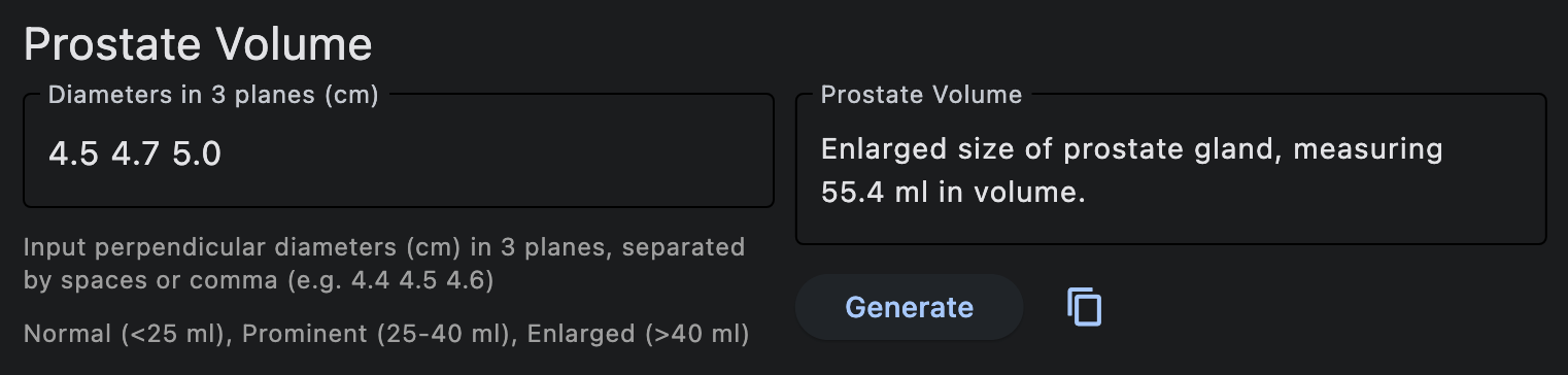 Prostate volume